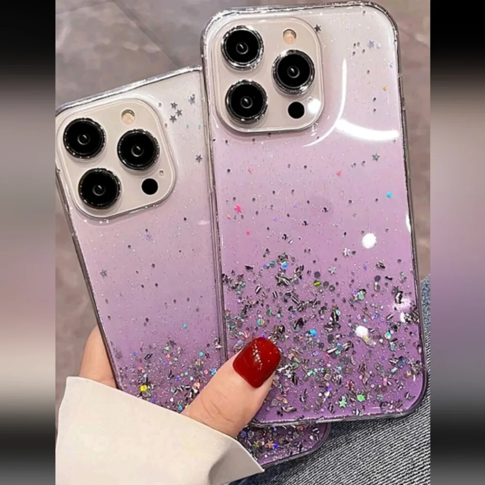 CLEARANCE‼️2pc iPhone 14 Pro Max Sequin Decor Phone Case